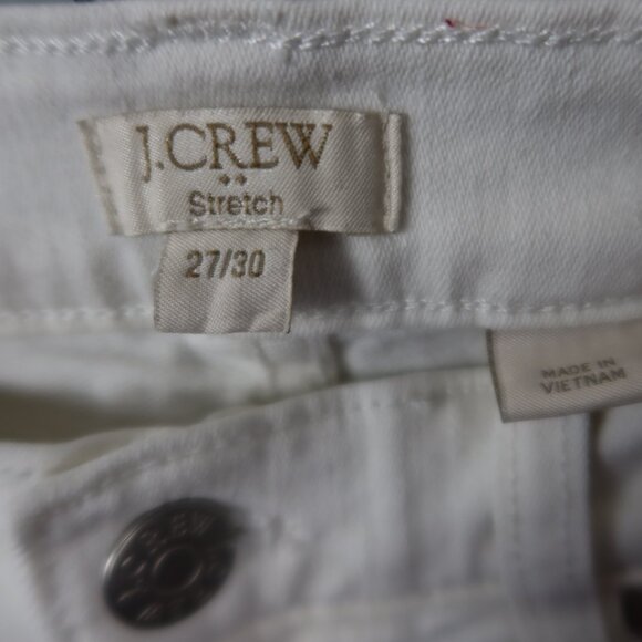 J. Crew Stretch White Denim Skinny Jeans Size 27/30 - Picture 3 of 10
